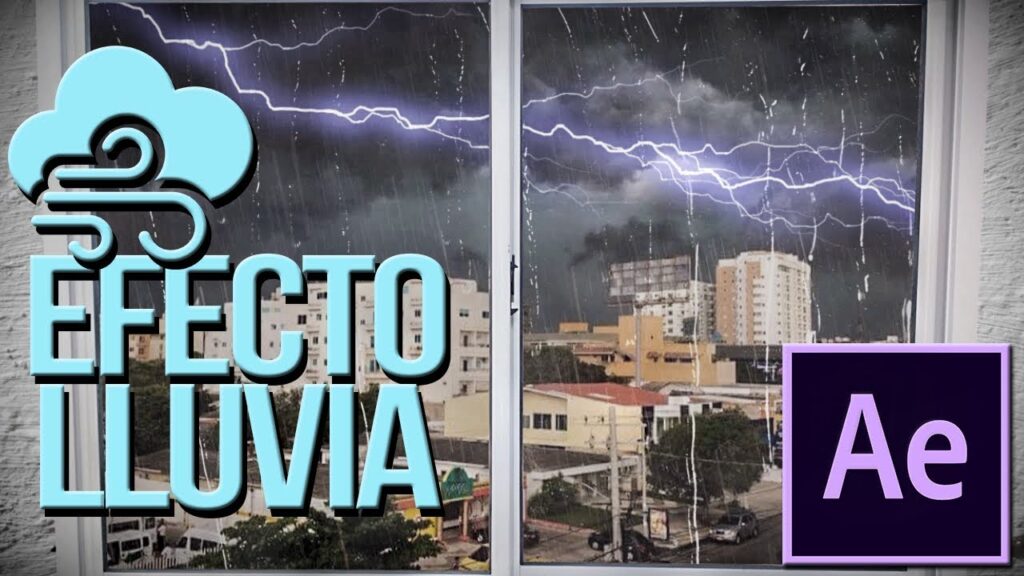 Crear efecto de lluvia y relámpago en After Effects.