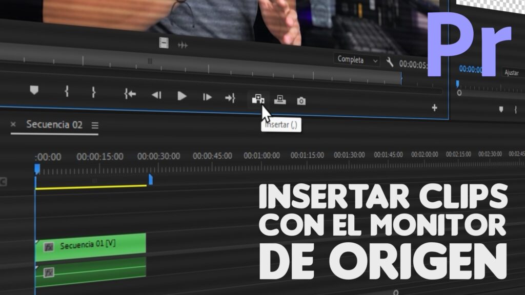 Insertar videos de manera correcta en Adobe Premiere con el monitor de origen.